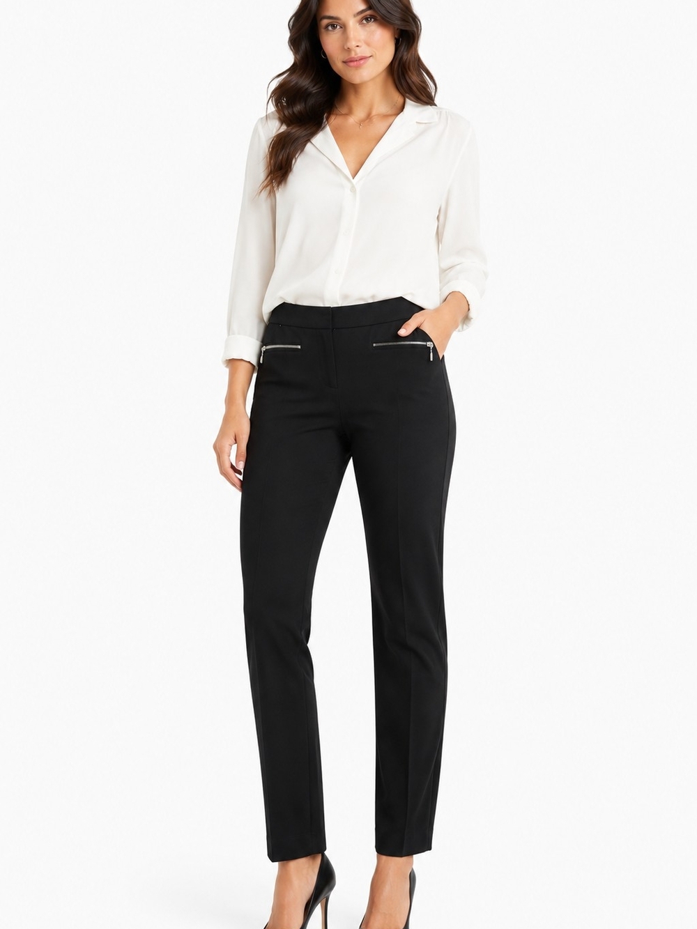 Paige Women’s Black Slim Ankle Stretch Pants Sz 26